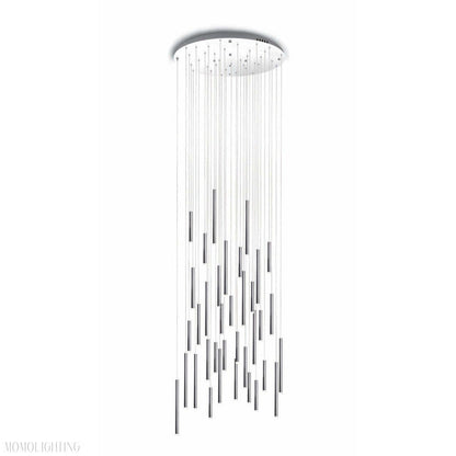 Bellini Round Metal Tubular Pendant Light Chandelier-Nobipets