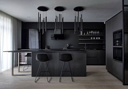 Bellini Round Metal Tubular Pendant Light Chandelier-Nobipets