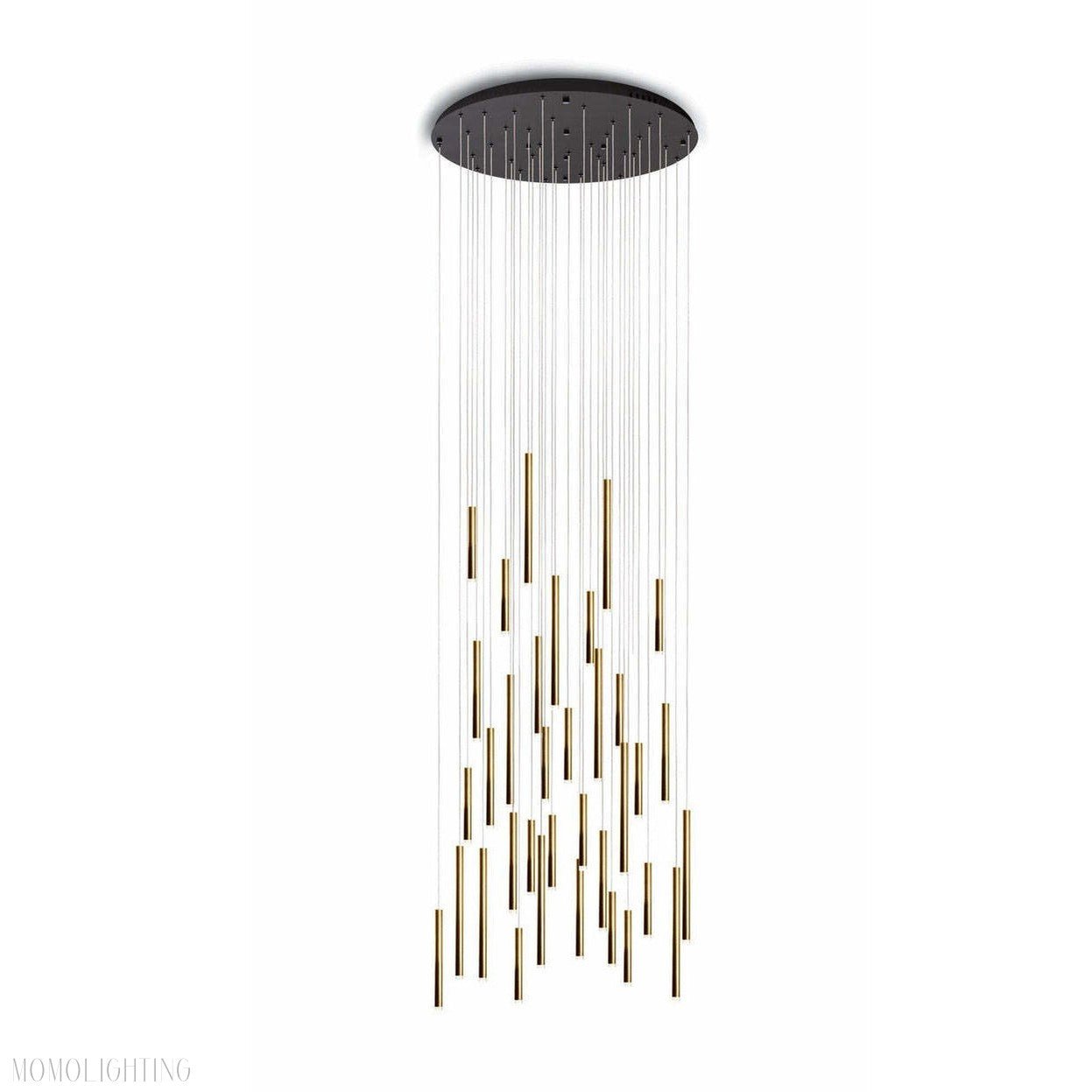 Bellini Round Metal Tubular Pendant Light Chandelier-Nobipets