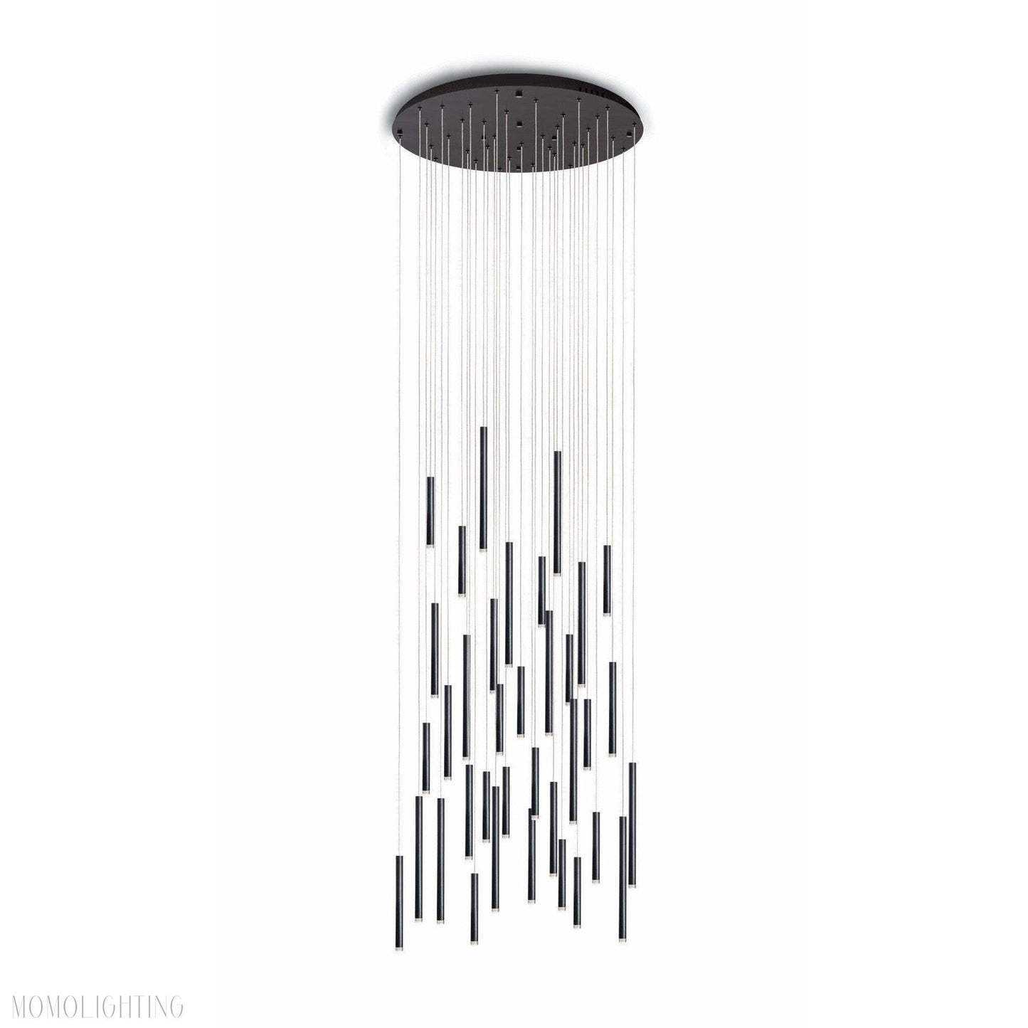 Bellini Round Metal Tubular Pendant Light Chandelier-Nobipets