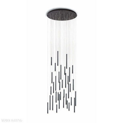 Bellini Round Metal Tubular Pendant Light Chandelier-Nobipets
