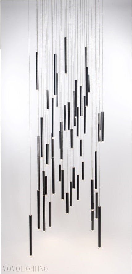 Bellini Round Metal Tubular Pendant Light Chandelier-Nobipets