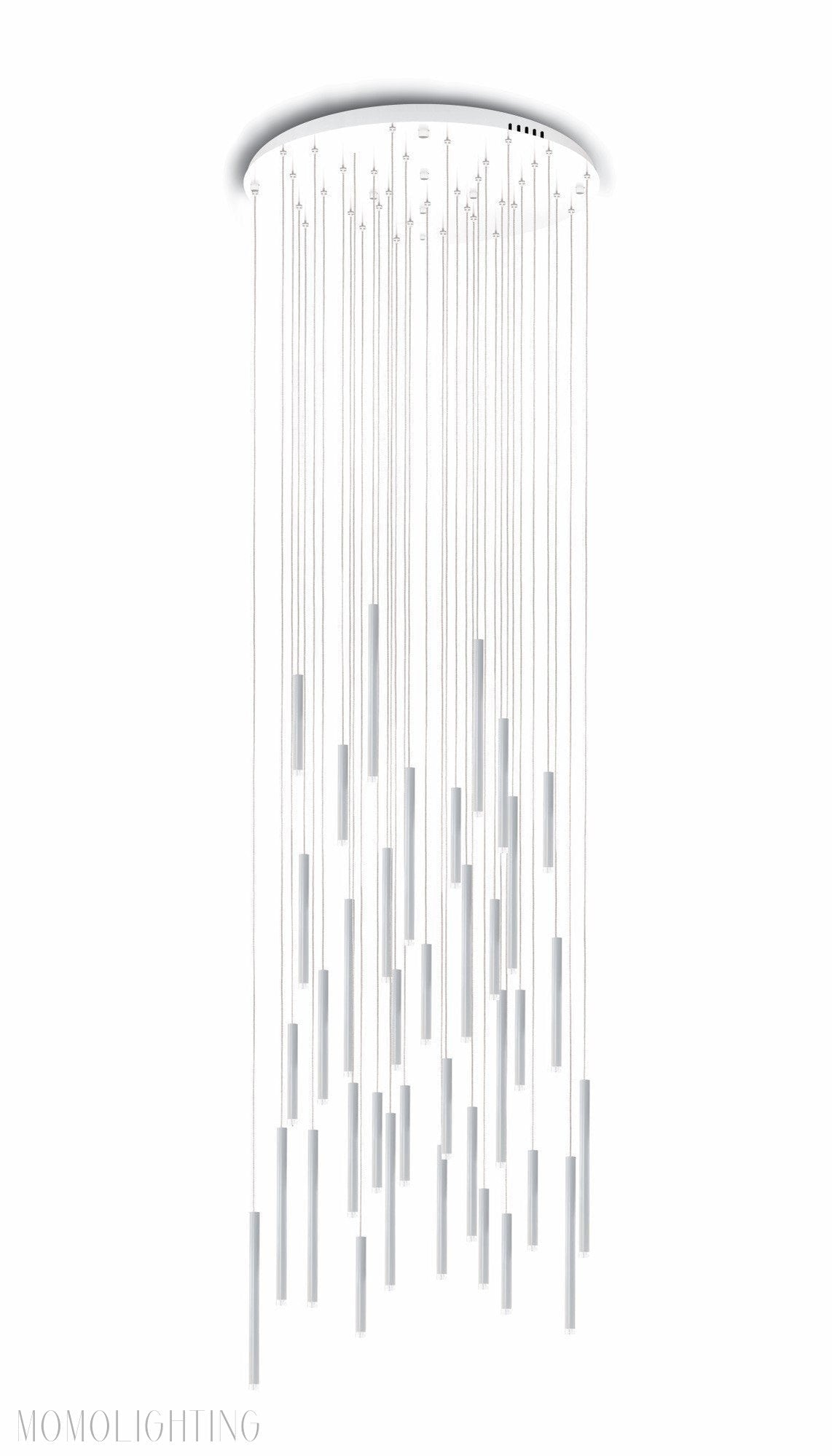 Bellini Round Two-Tone Tubular Pendant Light Chandelier-Nobipets