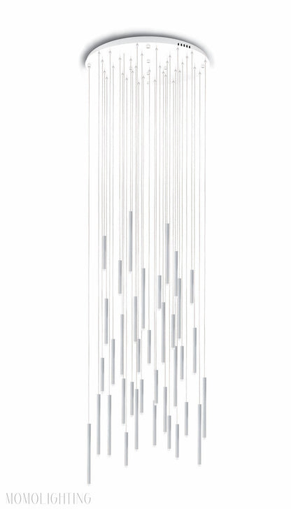 Bellini Round Two-Tone Tubular Pendant Light Chandelier-Nobipets