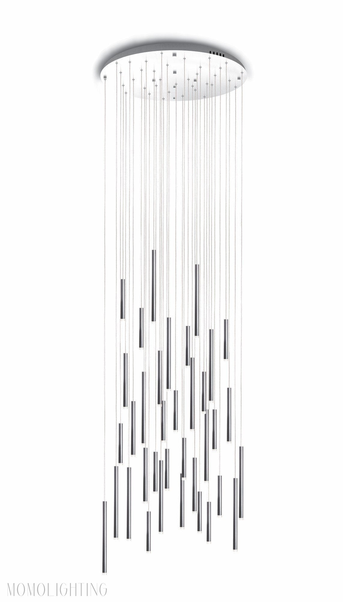 Bellini Round Two-Tone Tubular Pendant Light Chandelier-Nobipets