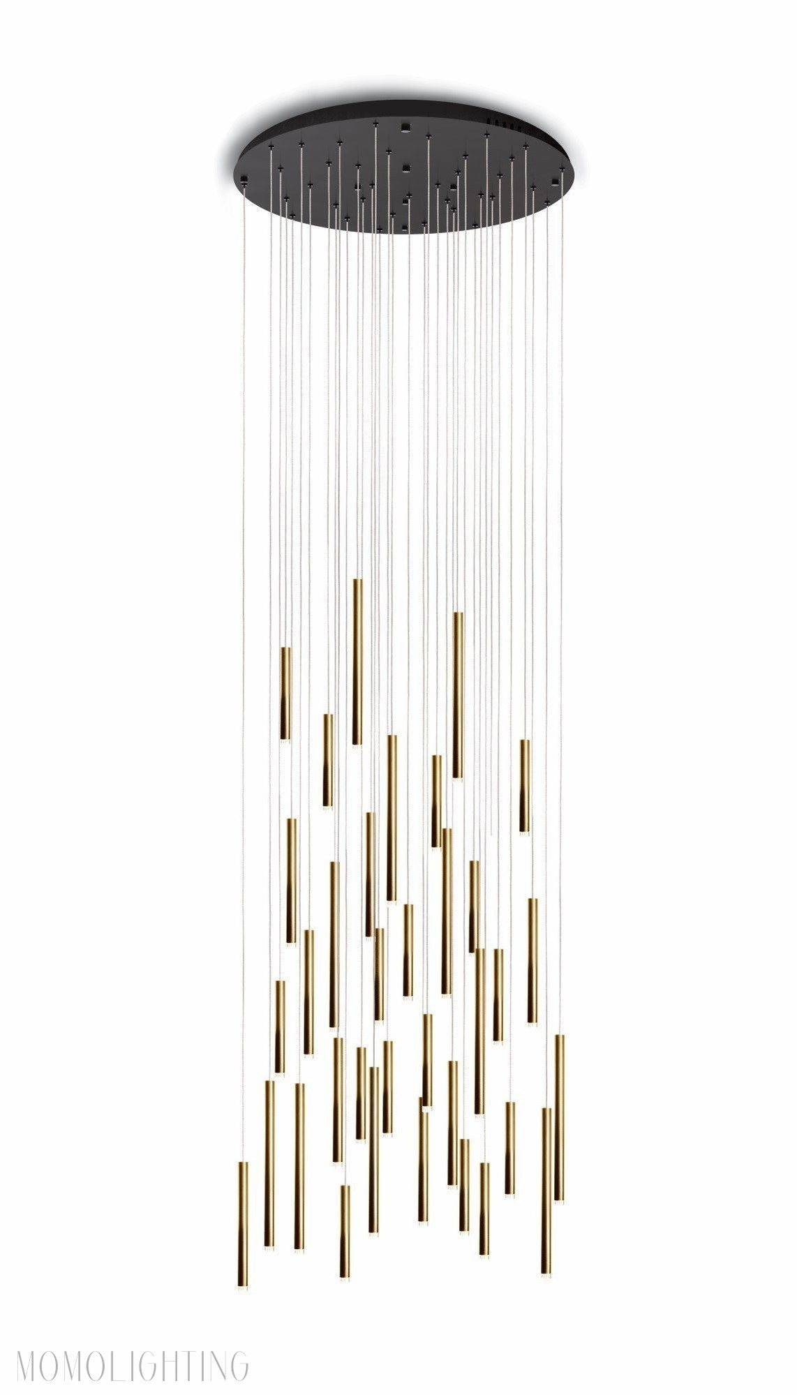 Bellini Round Two-Tone Tubular Pendant Light Chandelier-Nobipets
