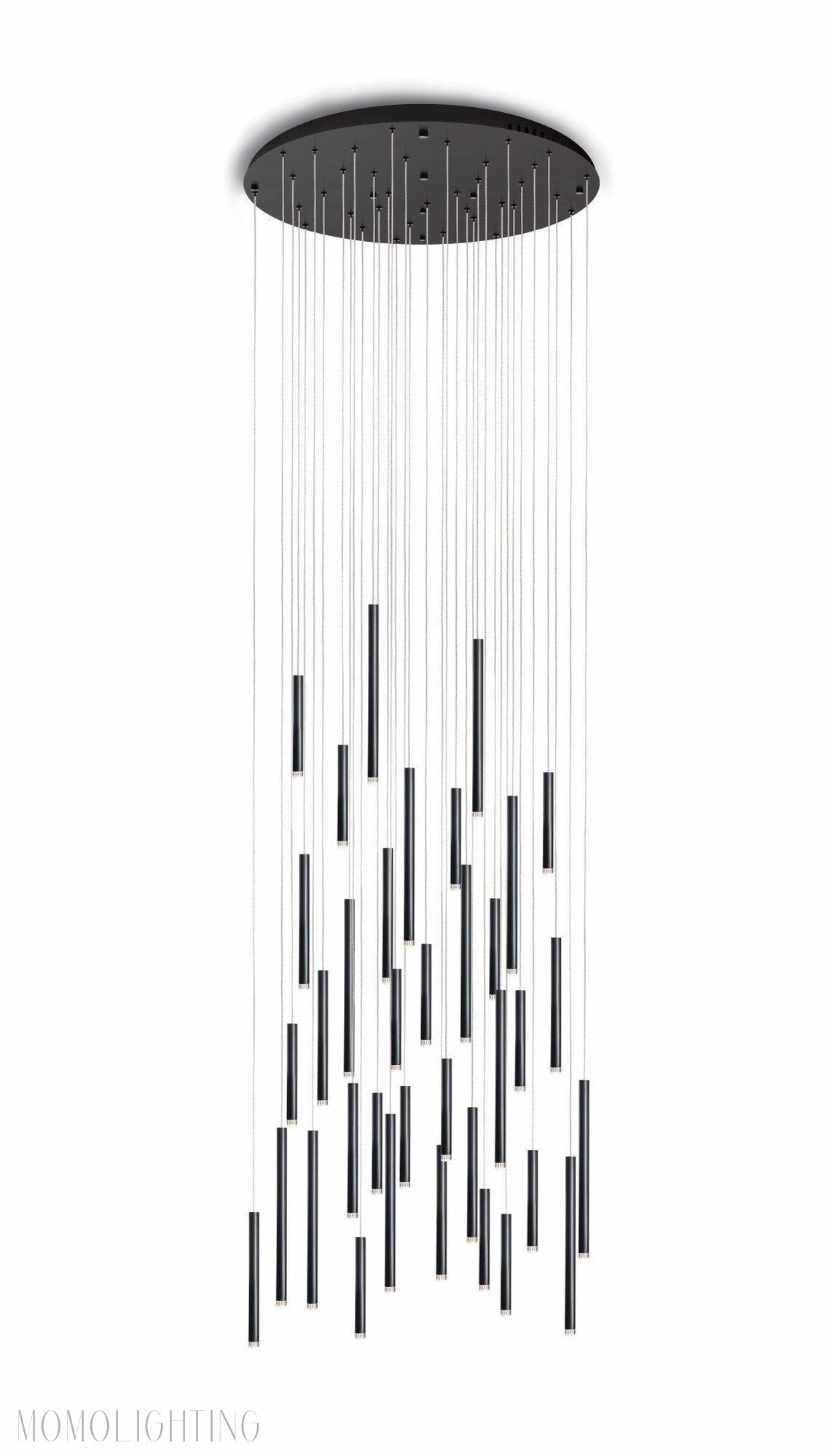 Bellini Round Two-Tone Tubular Pendant Light Chandelier-Nobipets