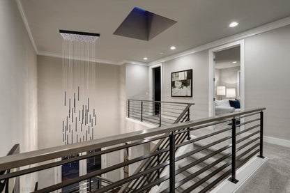 Bellini Square Tri-Tone Tubular Pendant Light Chandelier-Nobipets