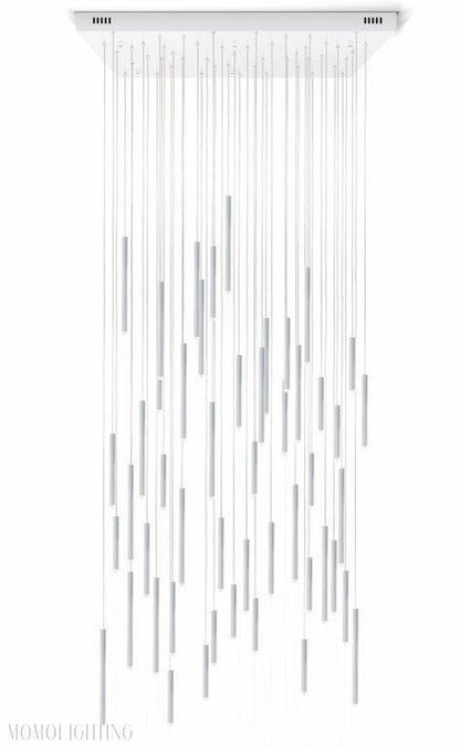 Bellini Square Tri-Tone Tubular Pendant Light Chandelier-Nobipets