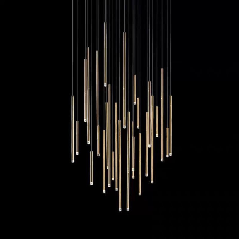 Bellini Square Tubular Pendant Light Chandelier-Nobipets