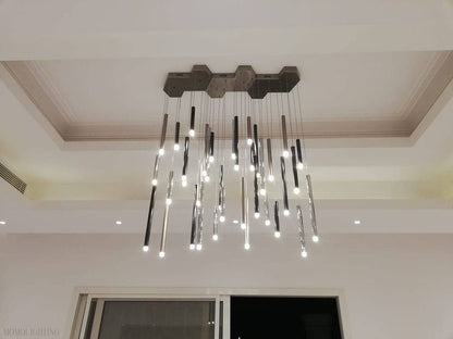Bellini Square Tubular Pendant Light Chandelier-Nobipets