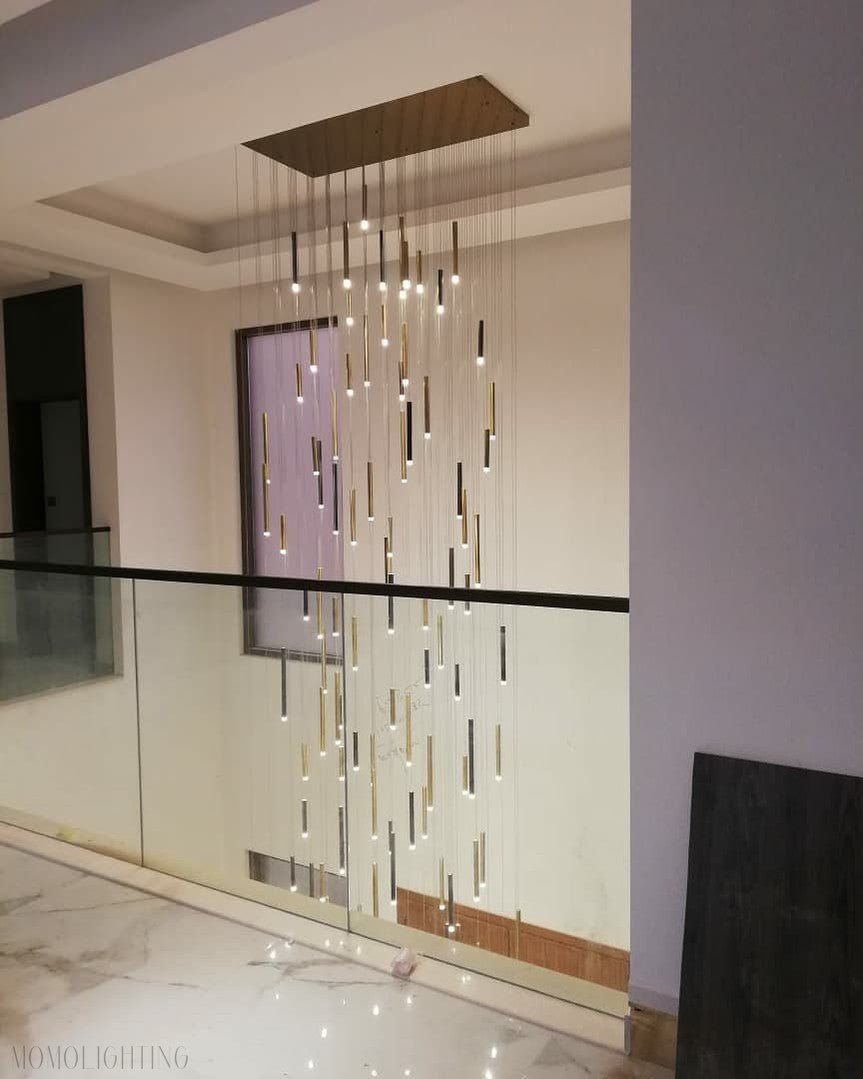 Bellini Square Tubular Pendant Light Chandelier-Nobipets