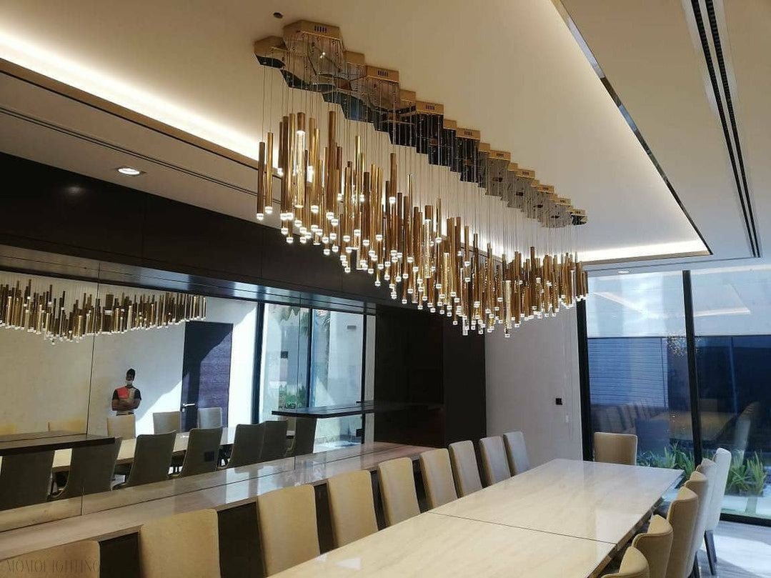 Bellini Square Tubular Pendant Light Chandelier-Nobipets