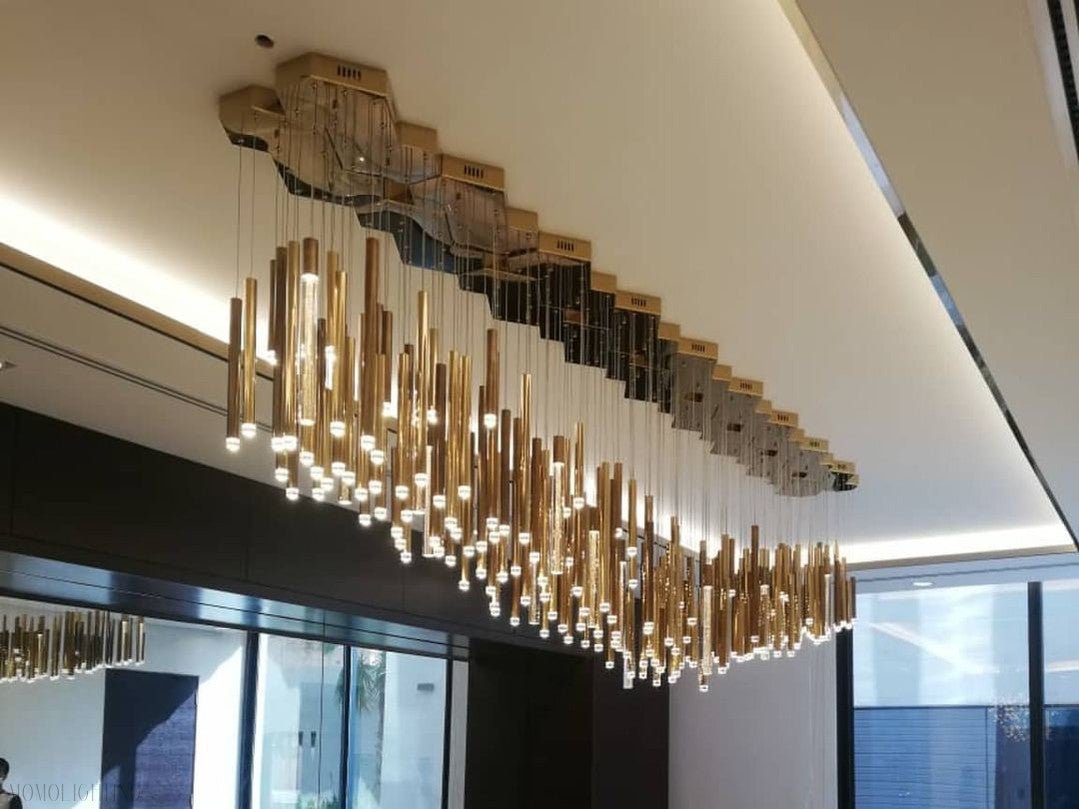 Bellini Square Tubular Pendant Light Chandelier-Nobipets