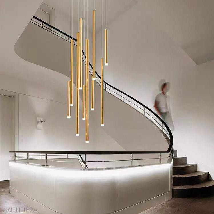 Bellini Square Tubular Pendant Light Chandelier-Nobipets