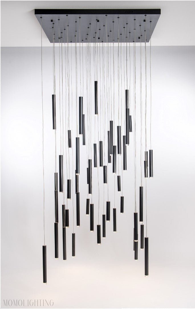 Bellini Square Tubular Pendant Light Chandelier-Nobipets