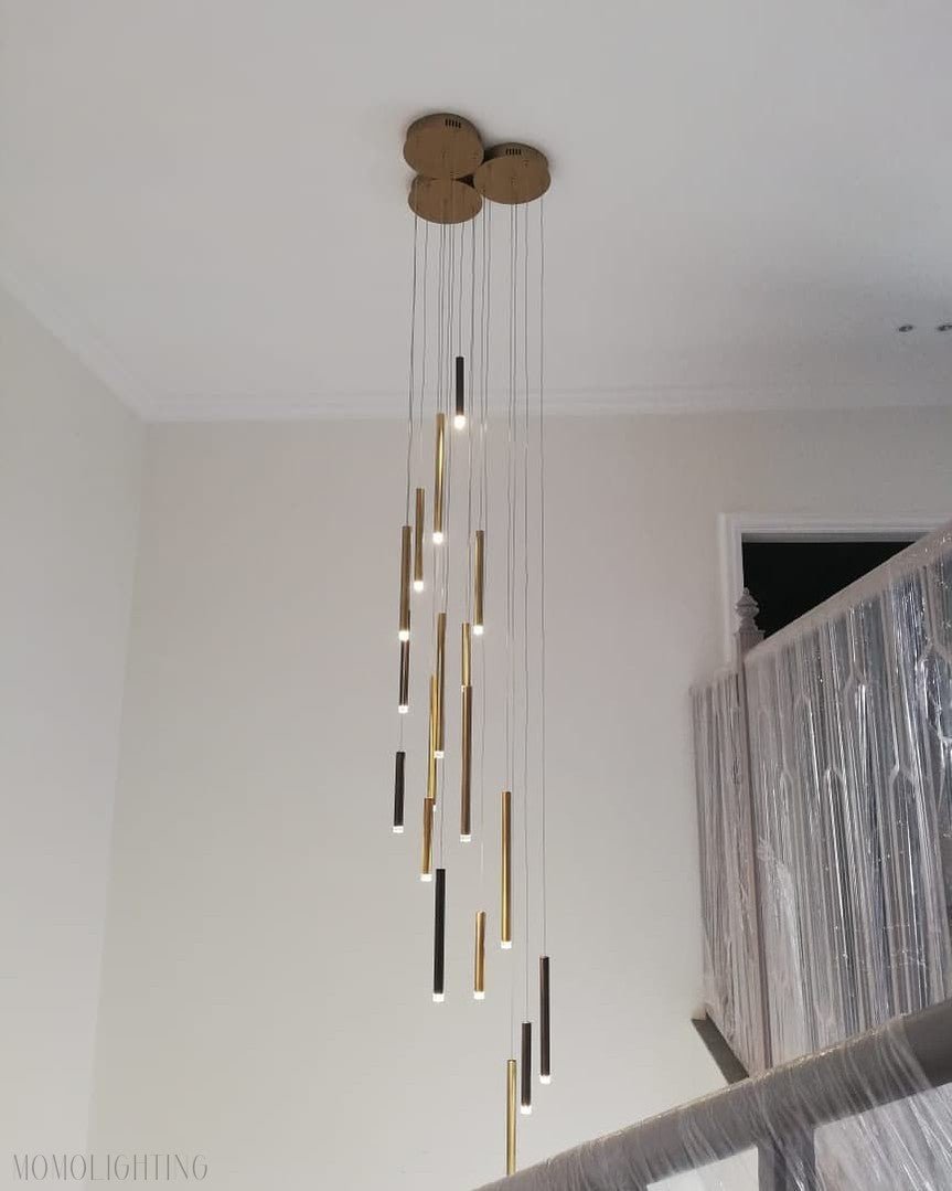 Bellini Square Tubular Pendant Light Chandelier-Nobipets