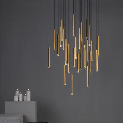 Bellini Square Tubular Pendant Light Chandelier-Nobipets