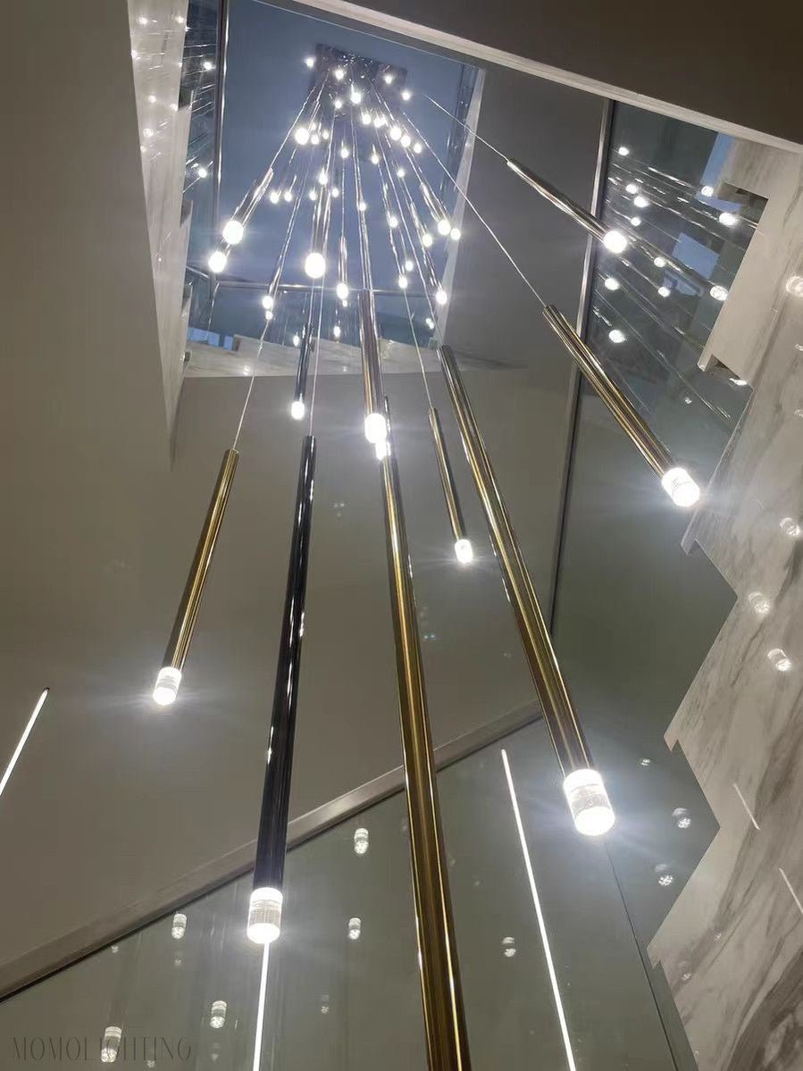 Bellini Square Tubular Pendant Light Chandelier-Nobipets
