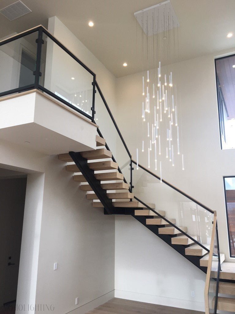 Bellini Square Tubular Pendant Light Chandelier-Nobipets