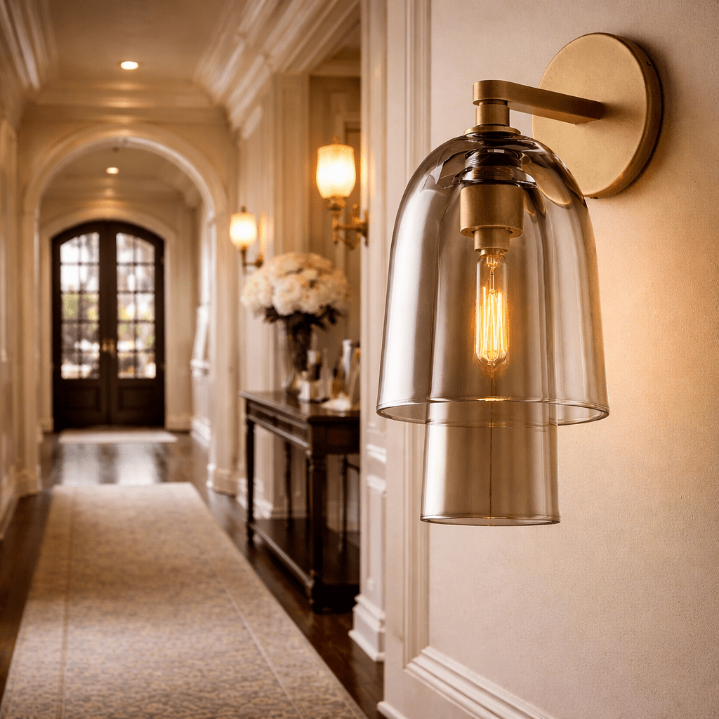 Bloma Clear Glass Flute Sconce