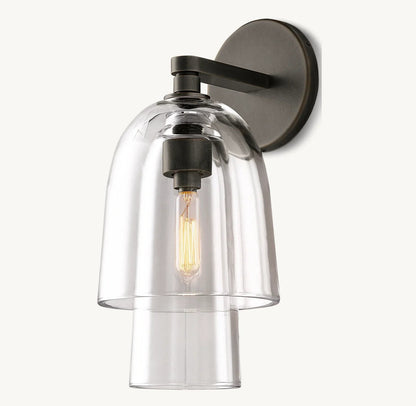 Bloom Clear Glass Flute Sconce