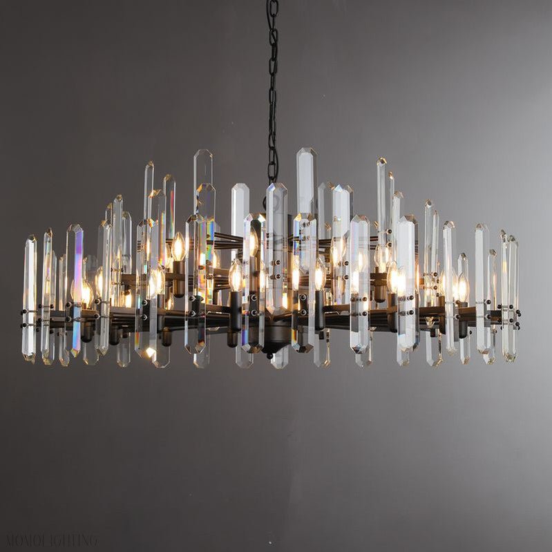 Bonnington Crystal Round Chandelier 37"-Nobipets