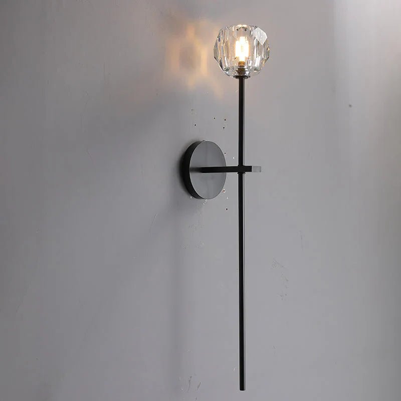 Boule Clear Crystal Ball Wall Sconce 28"H