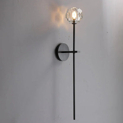 Boule Clear Crystal Ball Wall Sconce 28"H