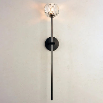 Boule Clear Crystal Ball Wall Sconce 28"H