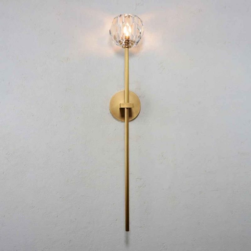 Boule Clear Crystal Ball Wall Sconce 28"H