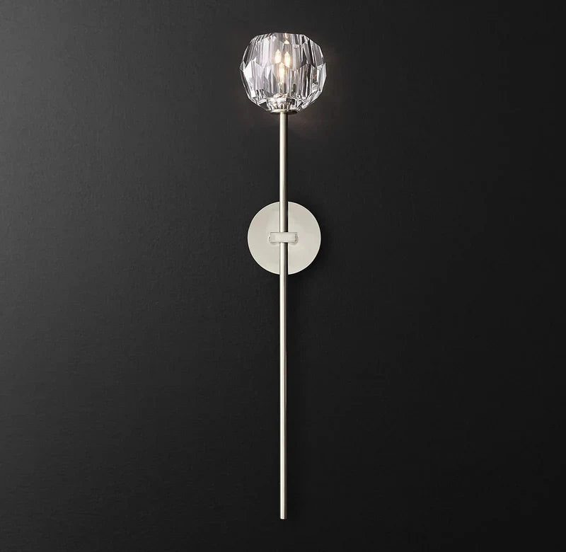 Boule Clear Crystal Ball Wall Sconce 28"H