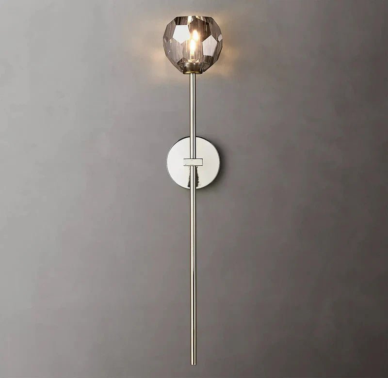 Boule Clear Crystal Ball Wall Sconce 28"H
