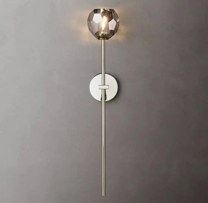 Boule Clear Crystal Ball Wall Sconce 28"H