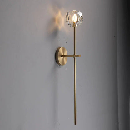 Boule Clear Crystal Ball Wall Sconce 28"H