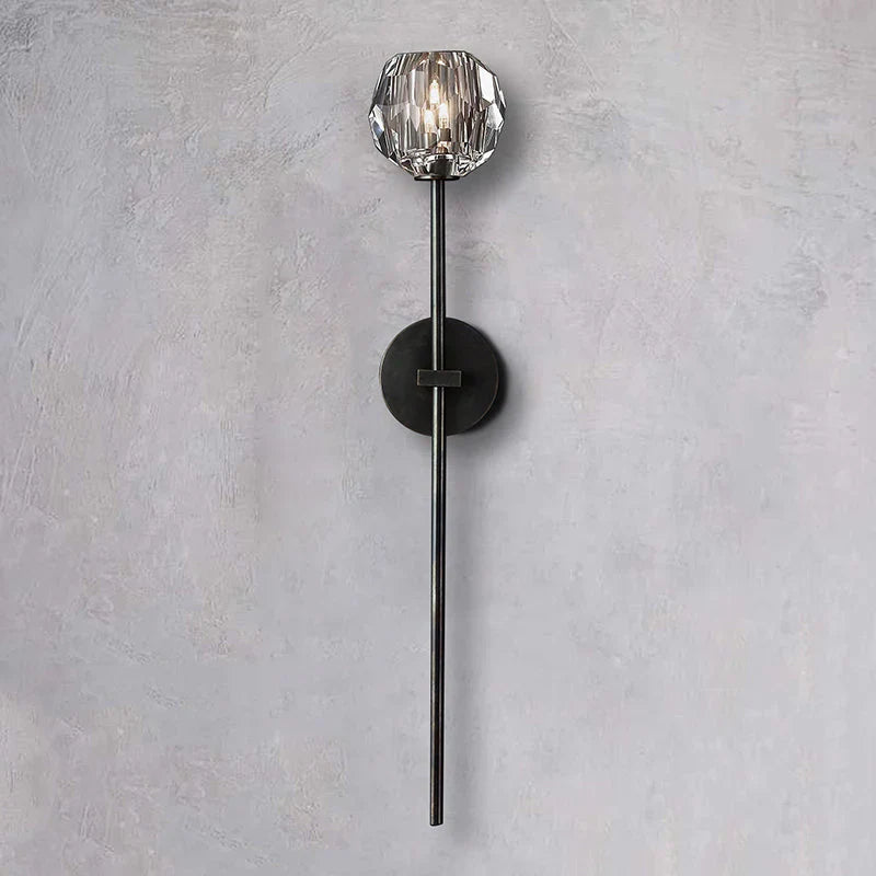 Boule Clear Crystal Ball Wall Sconce 28"H