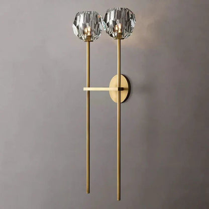 Boule Clear Crystal Double Ball Wall Sconce 28"H