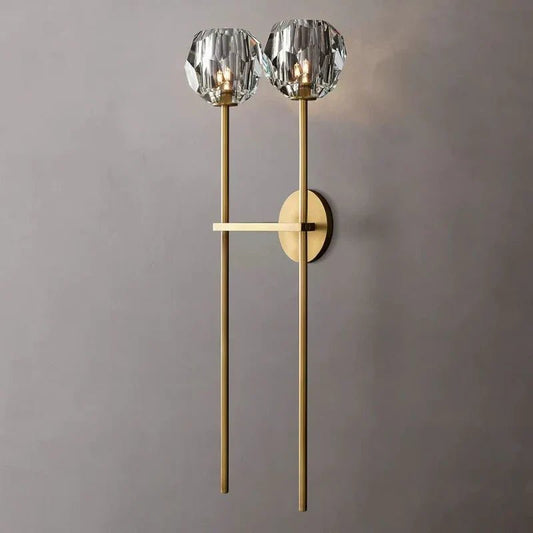 Boule Clear Crystal Double Ball Wall Sconce 28"H