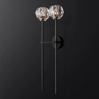 Boule Clear Crystal Double Ball Wall Sconce 28"H