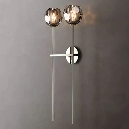 Boule Clear Crystal Double Ball Wall Sconce 28"H