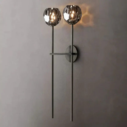 Boule Clear Crystal Double Ball Wall Sconce 28"H