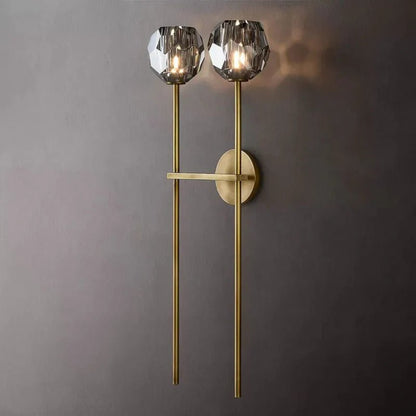 Boule Clear Crystal Double Ball Wall Sconce 28"H