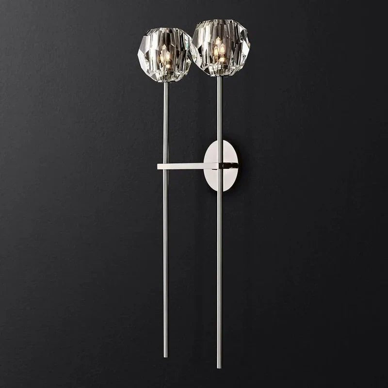 Boule Clear Crystal Double Ball Wall Sconce 28"H