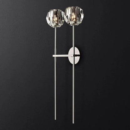 Boule Clear Crystal Double Ball Wall Sconce 28"H