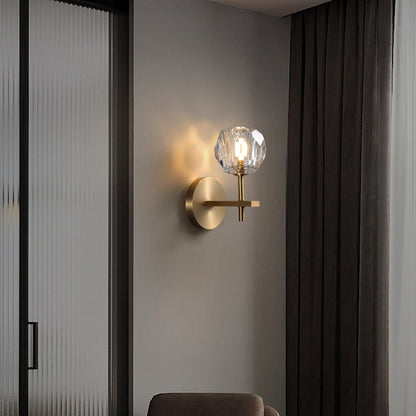 Boule Clear Crystal Double Ball Wall Sconce 9"H
