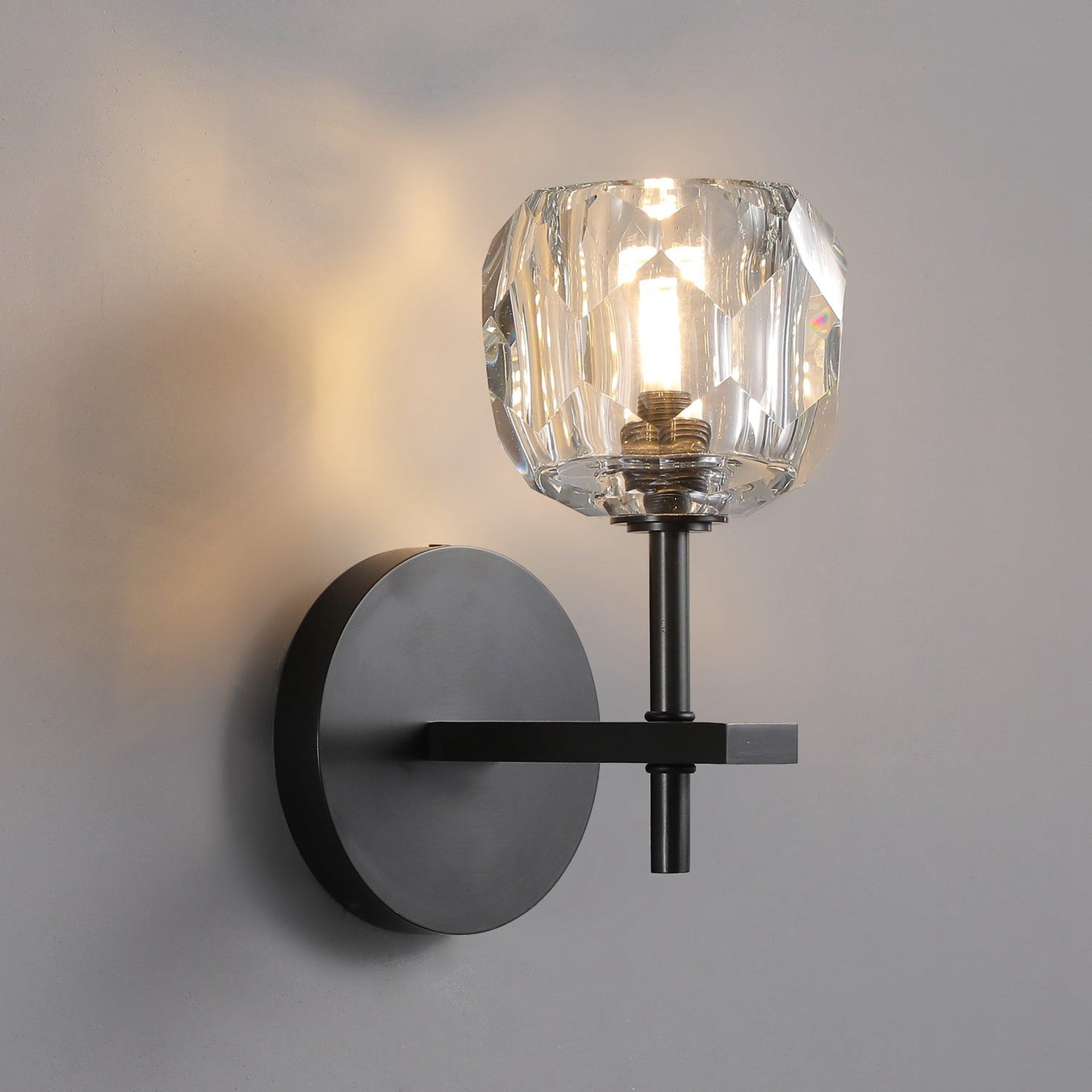 Boule Clear Crystal Double Ball Wall Sconce 9"H