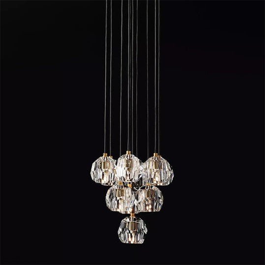 Boule Crystal Ball Cluster Chandelier 14"-Nobipets