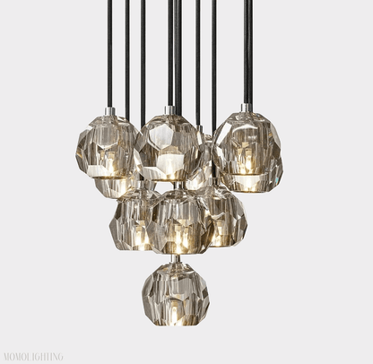 Boule Crystal Ball Cluster Chandelier 14"-Nobipets