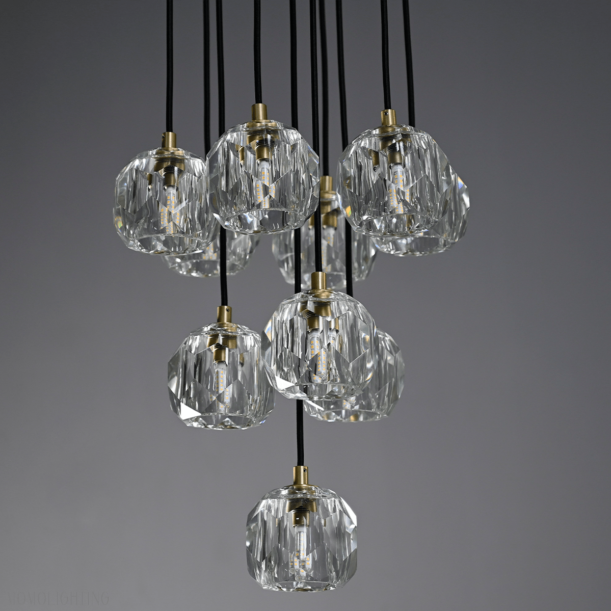 Boule Crystal Ball Cluster Chandelier 14"-Nobipets