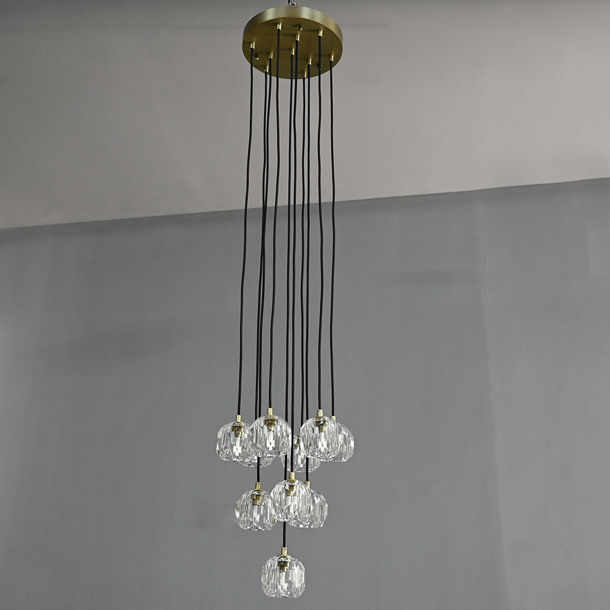 Boule Crystal Ball Cluster Chandelier 14"-Nobipets